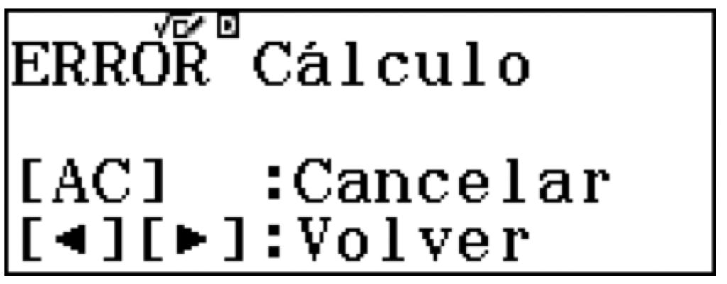 Errores que muestra la calculadora