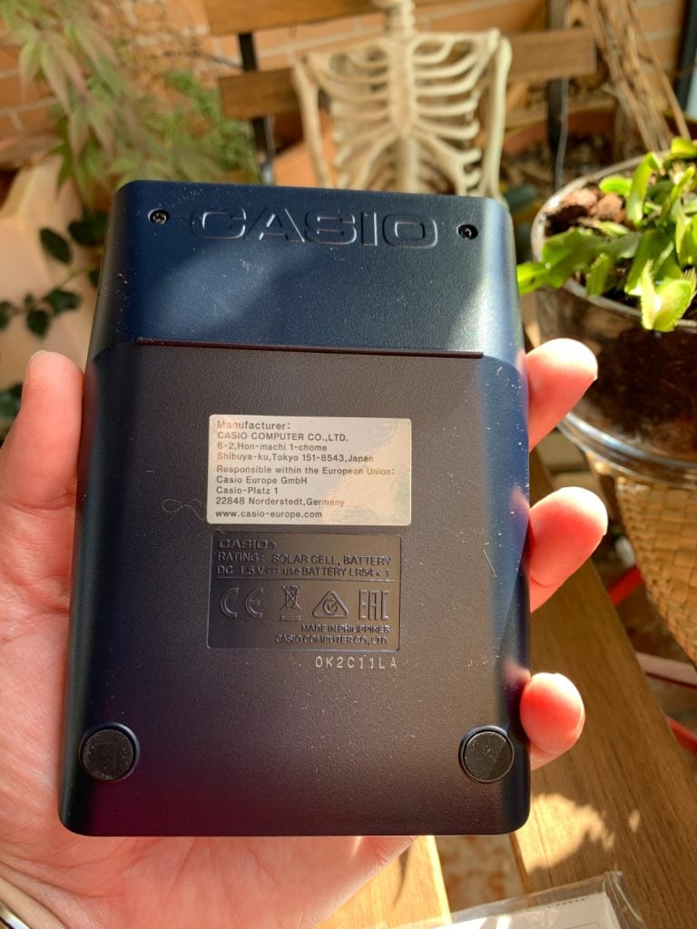 Casio MS-80VERII Desktop Calculator - Back