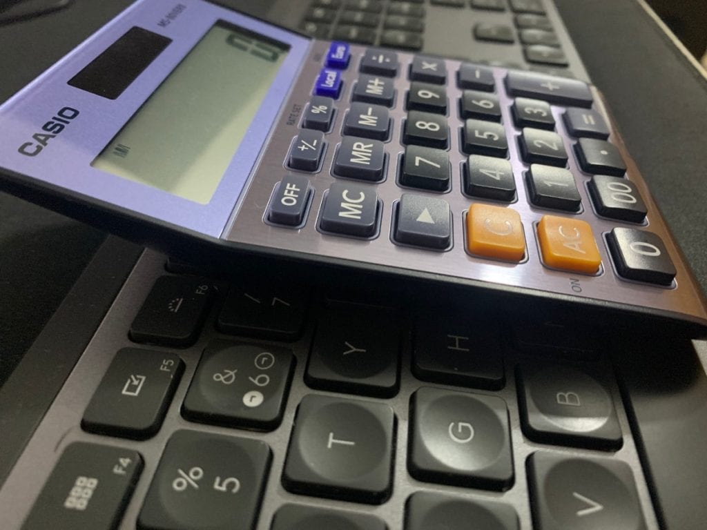 Casio MS-80VERII desktop calculator: display tilt