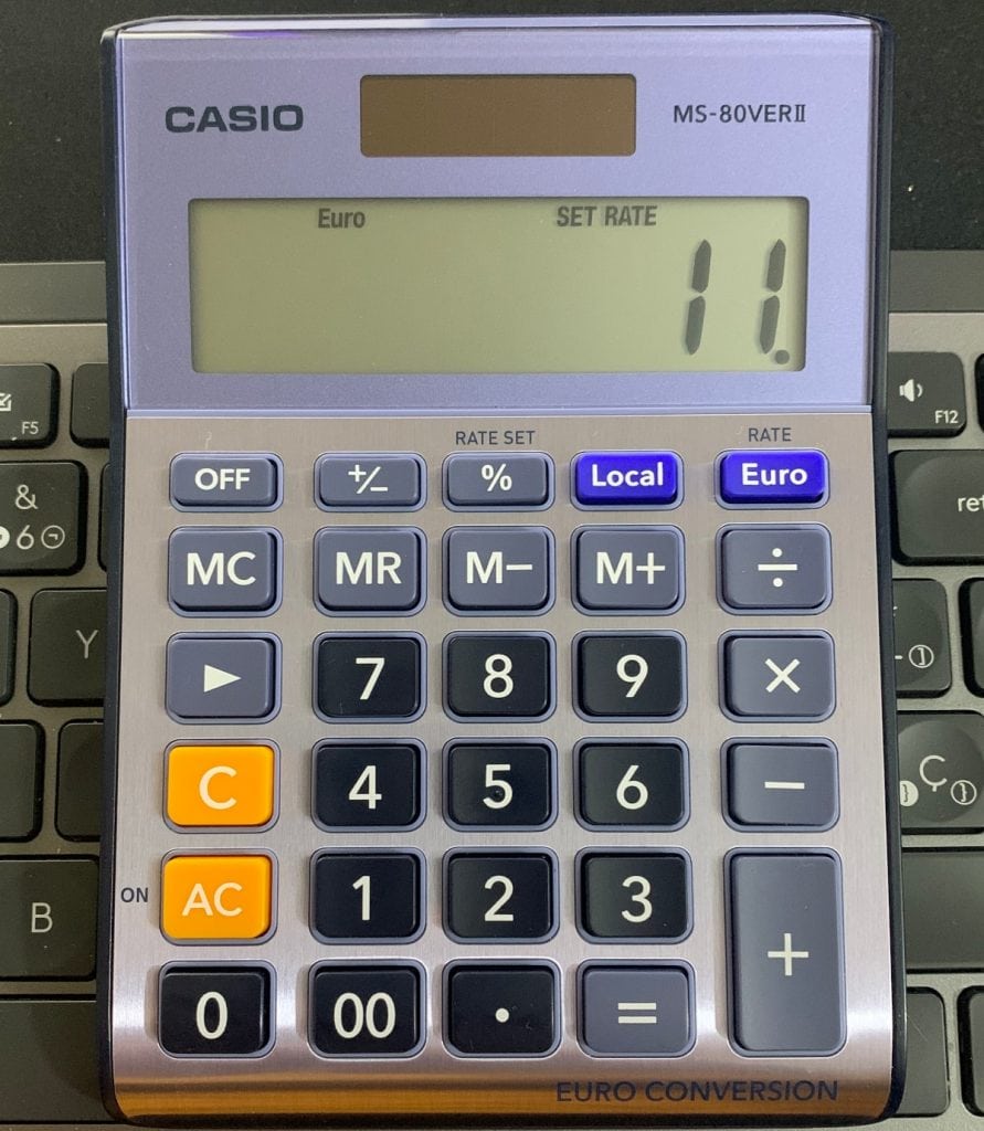 Casio MS-80VERII Desktop Calculator: Features - Currency Conversion