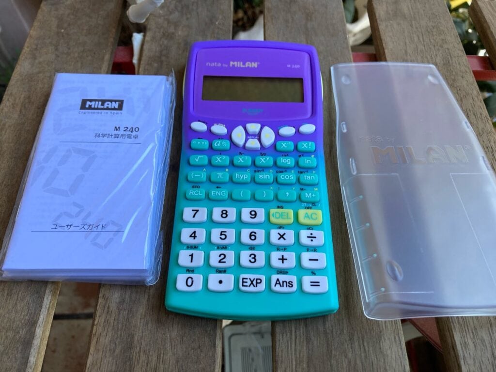 Milan M240 scientific calculator: instruction manual and calculator